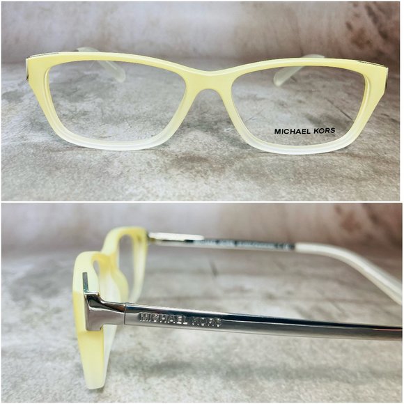 Michael Kors Rectangular Ivory Silver Eyeglasses Frames NWOT - Picture 1 of 12